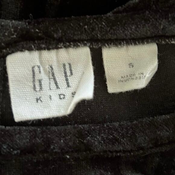 Gap Kids Short Sleeve Tiered Velvet Dress Party Holiday Black Girls Size Small - Picture 3 of 7